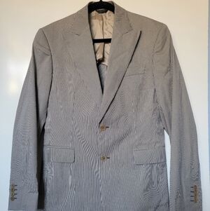 DKNY Men's Made in Italy Striped Sports Blazer Size 40 Grey